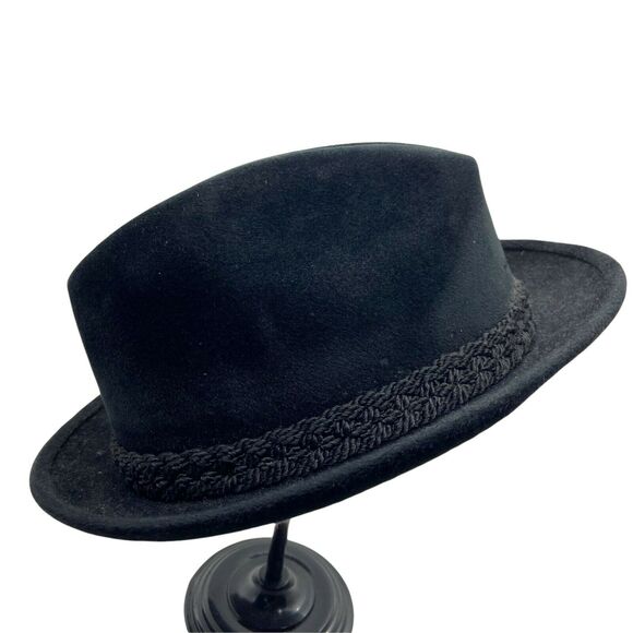 Stetson Fedora Hat Men's Black Fitted Comfort Classic  Size 7-1/8 Vintage Dapper - Picture 2 of 16